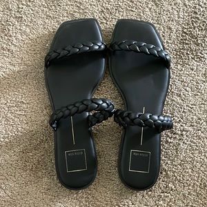 Black braided dolce vita double strap sandals
